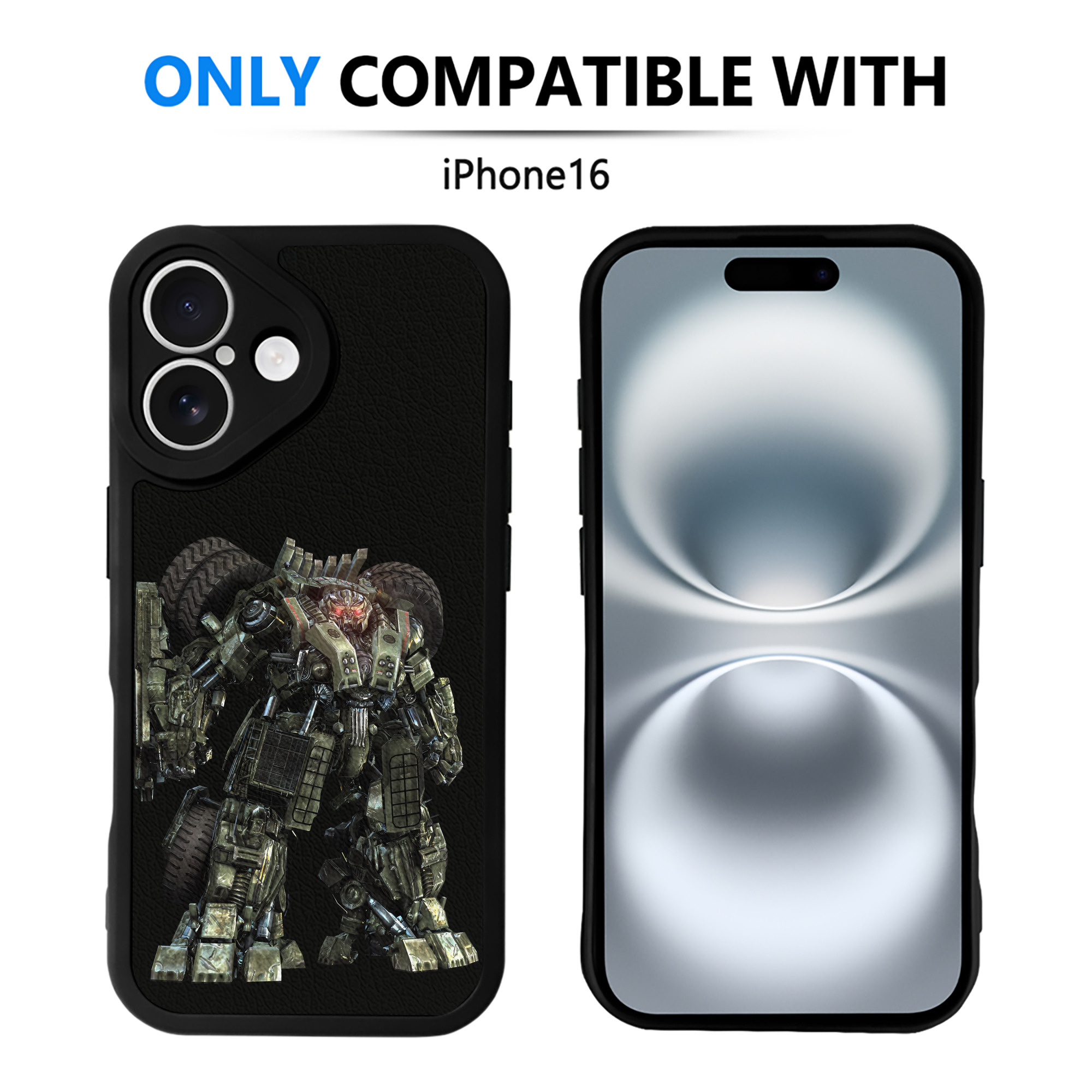 （画像用） Transformers トランスフォーマー 【iPhone 16シリーズ対応】シリコンスマホケース（レザー調） 材質：シリコン
